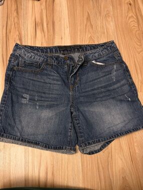 attention Washed Blue Denim Jean Shorts